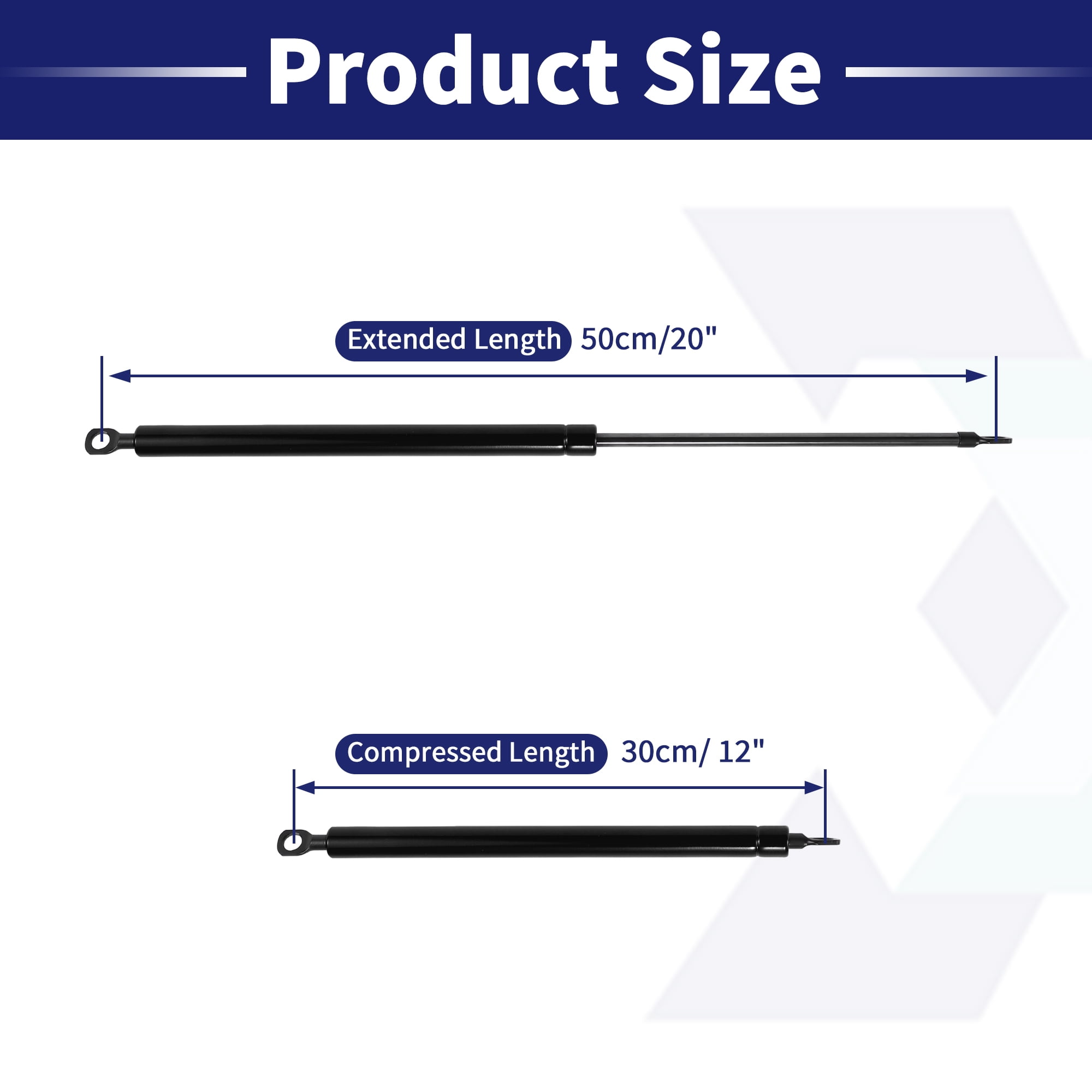 Unique Bargains 2 Pcs 20inch Lift Supports Struts Gas Spring for RV Car 20lb/90N Black