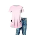 thumbnail image 4 of Fznquz 2025 Womens Tops under $10 Summer Casual Tops Crewneck Gradient Short Sleeve Pink Shirts for Women, 4 of 4