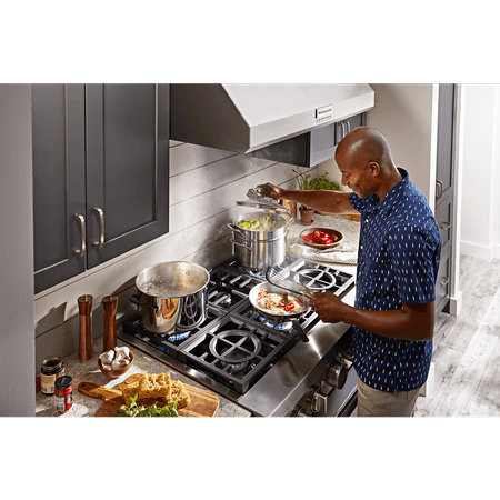 KitchenAid - 36" 585 or 1170 CFM Motor Class Commercial-Style Wall-Mount Canopy Range Hood - Stainless steel