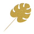 thumbnail image 4 of 10pcs Glitter Tropical Hoja De Papel Magdalena Pick Topper Decoración - , tal se describe Oro Colcomx cupcake pick decoración, 4 of 8