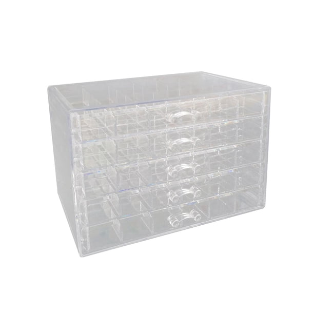 Organizador de caja para guardar aretes, organizador transparente para guardar aretes, almacenamiento para exhibiciones 5 capas 120 rejillas