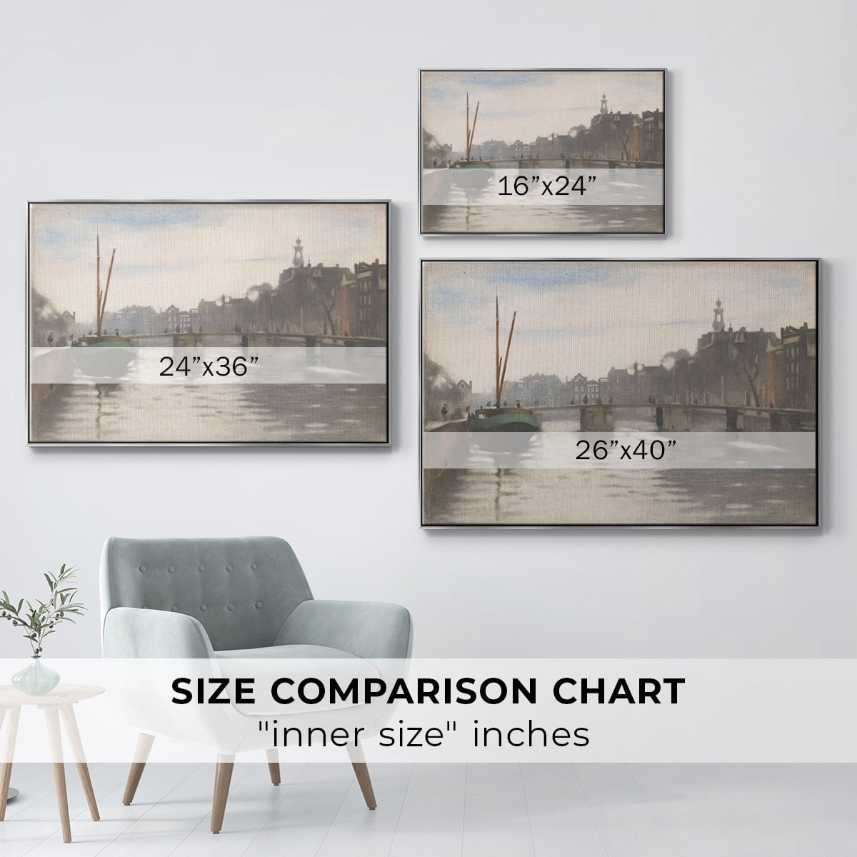 Vintage Landscape-CCCLVI By Wexford Home Framed in Silver Wood Gallery Wrapped Canvas 17 in. x 25 in.