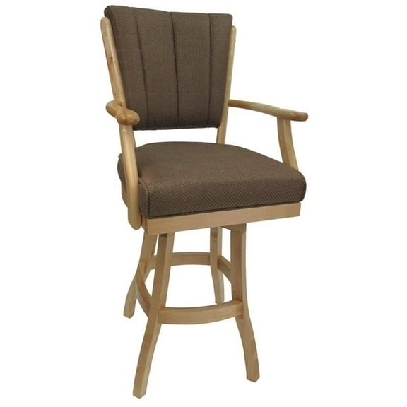 Tobias Designs Classic 30" Swivel Wood Bar Stool in Negev Brown/Natural Oak