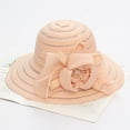 thumbnail image 3 of Tea Party Hat Easter Women's Fashion Wide Brim Sun Hat With Lace Flower Detail Foldable Beach Cap Summer Outdoor Hat, 3 of 3