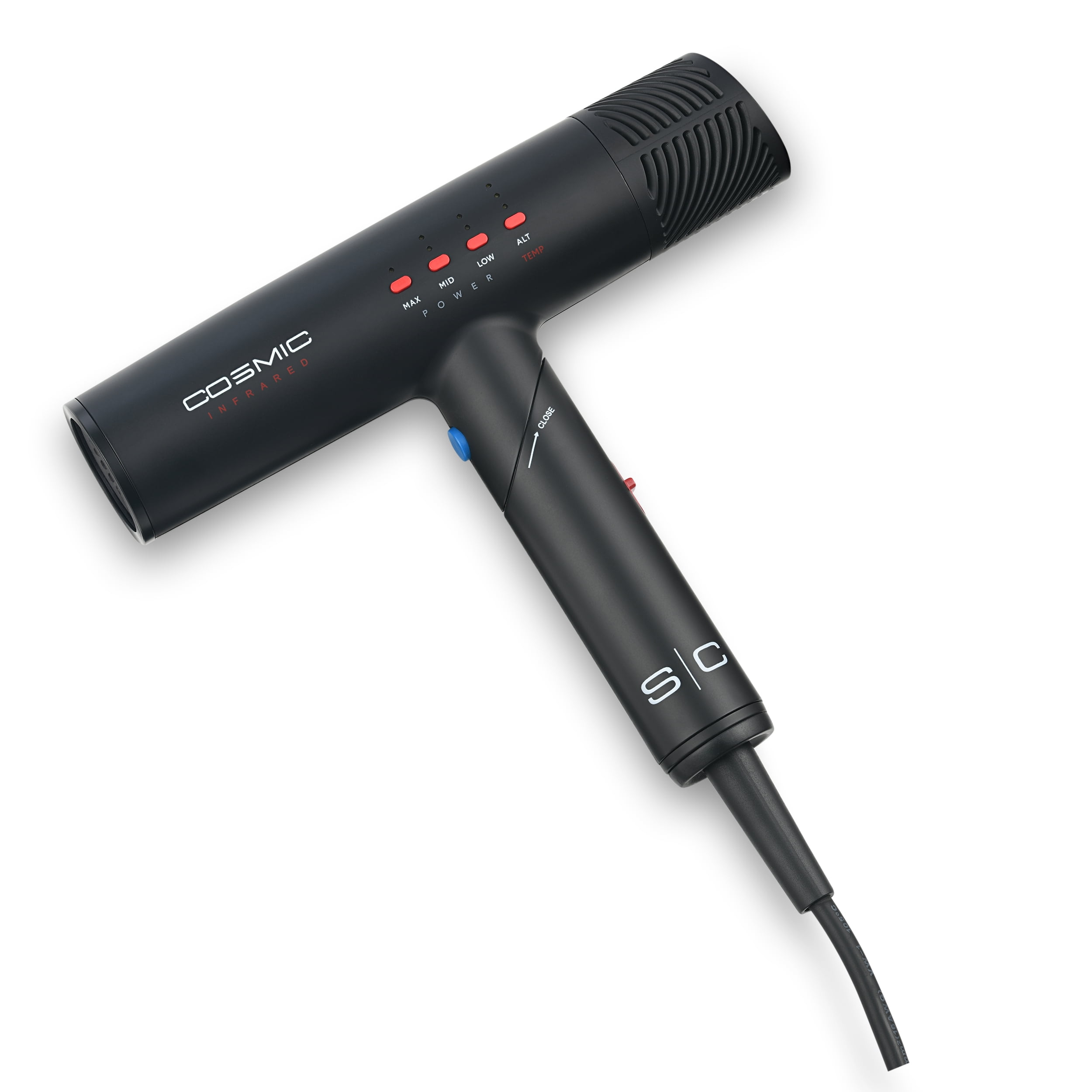 StyleCraft Cosmic Compact Foldable Ionic Hair Dryer, 1400W, Black, Professional Lightweight Brushless Motor