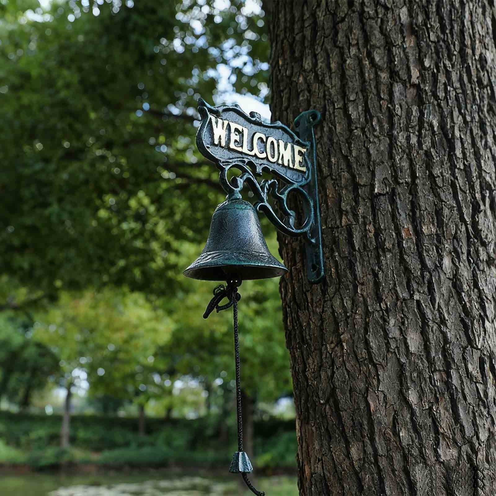ddioayh Vintage Handcrank Doorbell Solid Iron Construction Bird Design Easy Install Wall Mount Garden Villa Courtyard Decoration Welcome