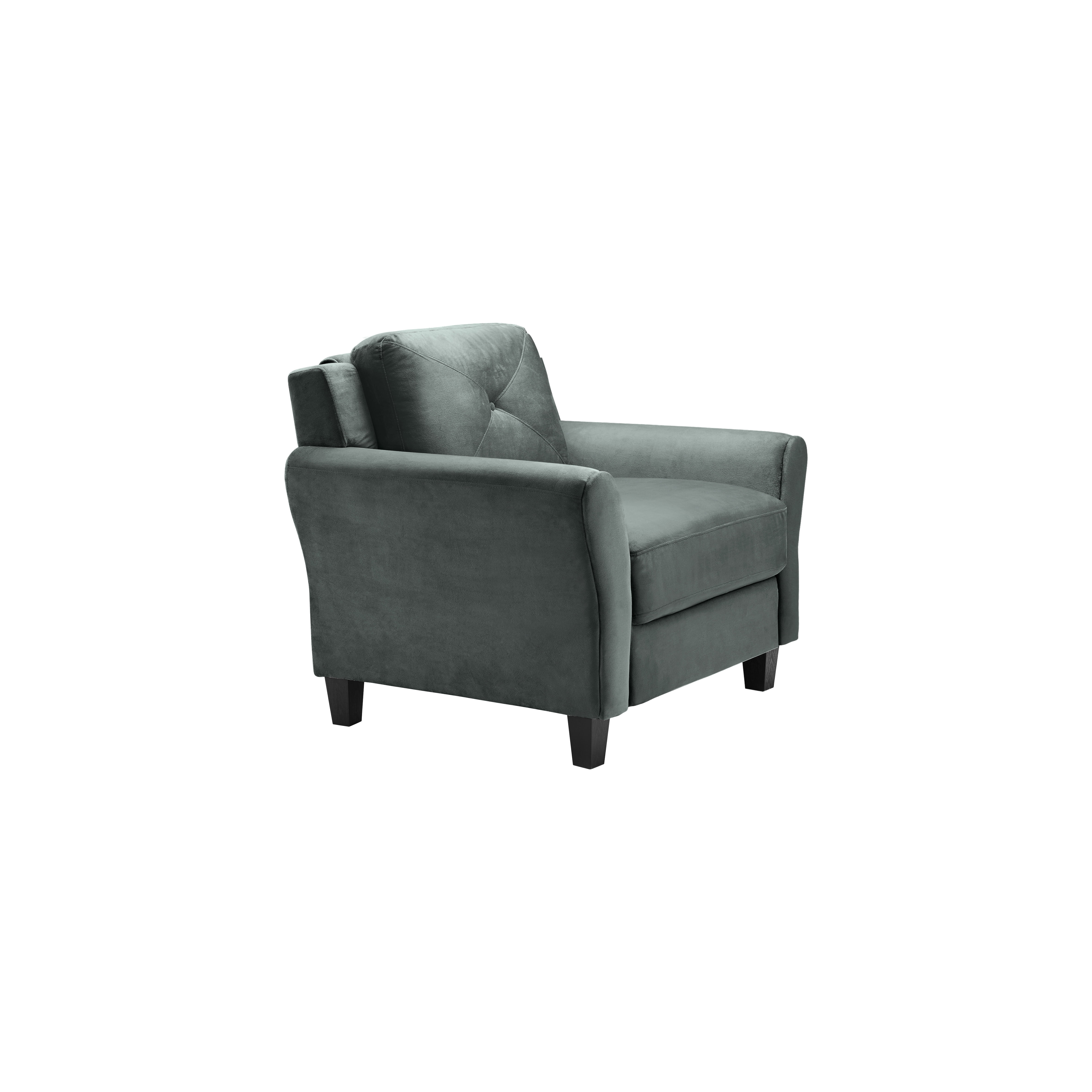 Lifestyle Solutions Taryn Club Chair, Dark Gray Fabric