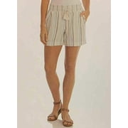 Briggs Ladies Linen Blend Pull-On Short Multi Stripe Teal, Small