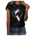 thumbnail image 2 of OUSITAID T-Shirt à Col Rond à Manches Courtes et Manches Courtes pour Femme, 2 of 5