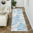 thumbnail image 4 of DEXDE 2x6 Runner Rug Washable Modern Abstract Non Slip Low Pile Throw Rugs Soft Indoor Carpet for Hallway Kitchen Bedroom Bathroom Laundry Entrance, Bedside Living Room, Blue, 4 of 8
