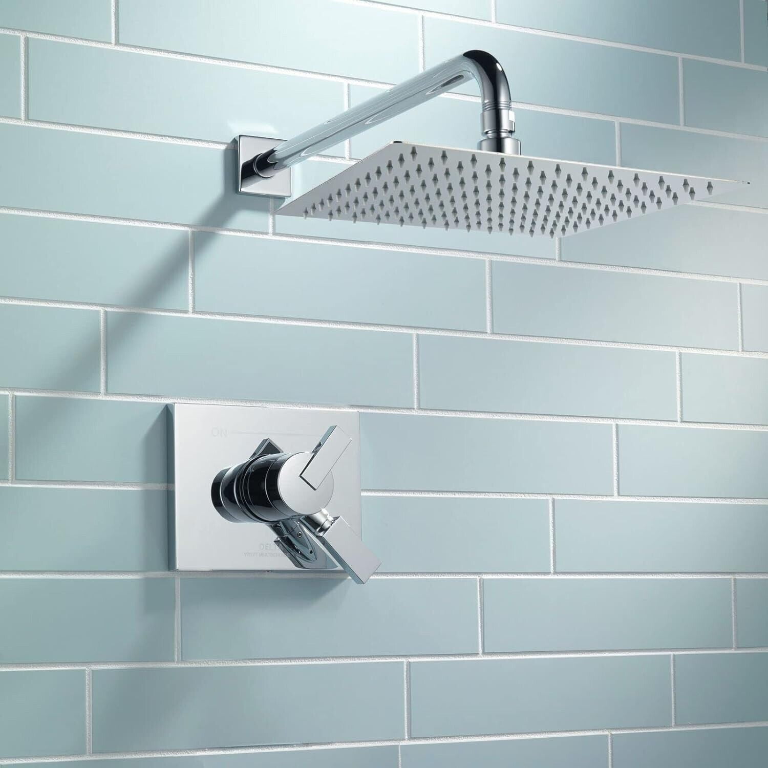 Zovajonia 12" Square Stainlese Steel High Flow Large Ultrathin Rainfall Shower head Chrome