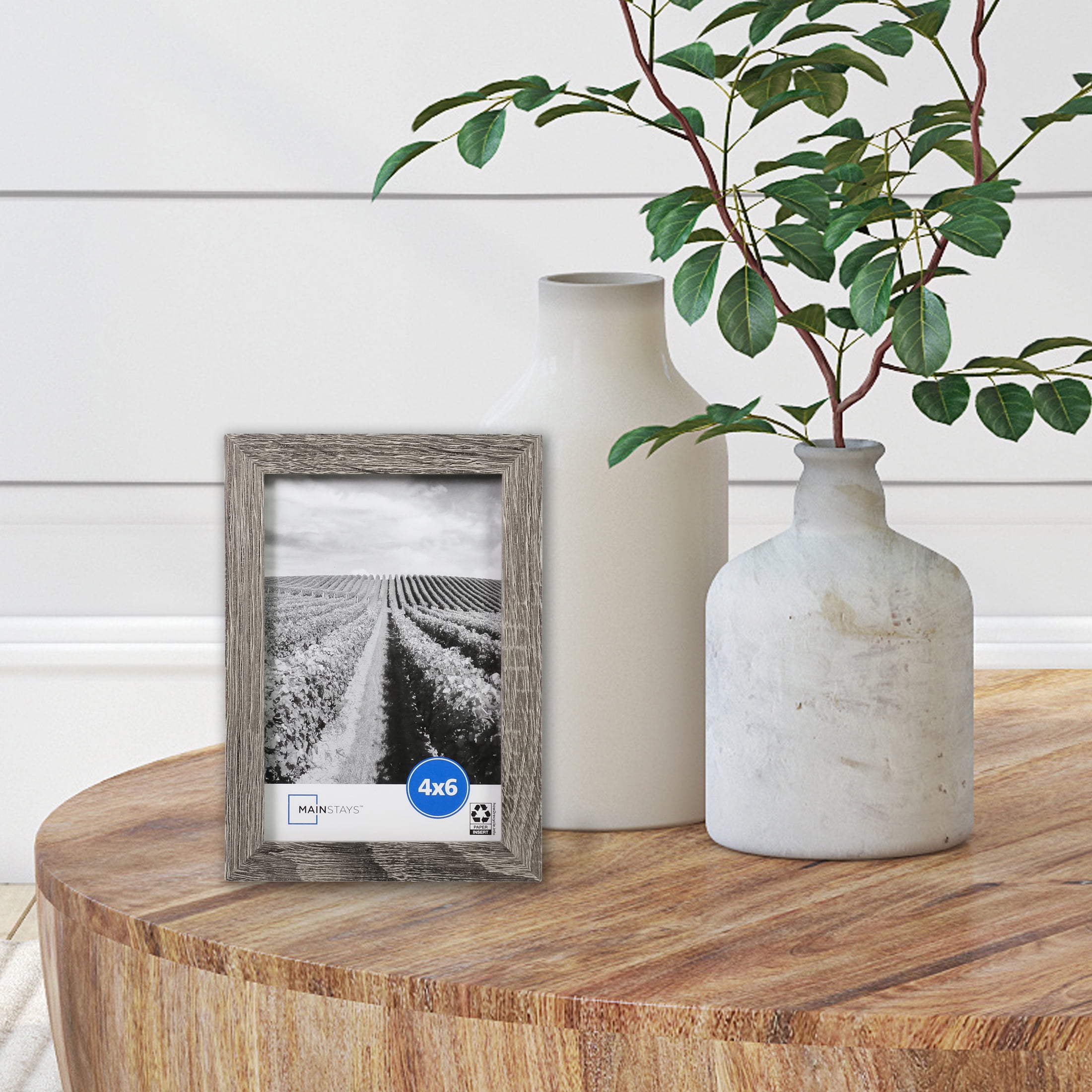 Mainstays - 4x6 Picture Frame - Rustic Gray Gallery Linear Program Tabletop & Wall Photo Frame, Set of 3