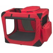 Angle View: Generation II Deluxe Portable Soft Crate - Small/Red