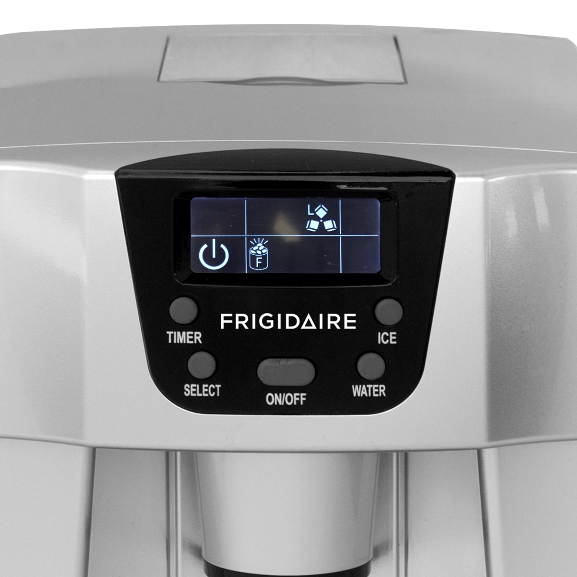 Frigidaire, 26 Lbs. Countertop Ice Maker And Water Dispenser, Bullet Shaped Ice, Silver
