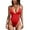 Red, variant on Coco&Chic Women's Sexy Plunging V Neck Bathing Suit Open Back One Piece Swimsuits