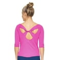 thumbnail image 3 of Expert Brand USA-Made Women's MoCA Cotton Blend 3/4 Sleeve Shirt, Berry, Small, 3 of 5