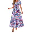 thumbnail image 1 of Vestido Maxi Boho Floral con Escote en V y Fruncido PRETTYGARDEN XXL, 1 of 7