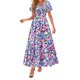 thumbnail image 1 of Vestido Maxi Boho Floral con Escote en V y Fruncido PRETTYGARDEN XXL, 1 of 7