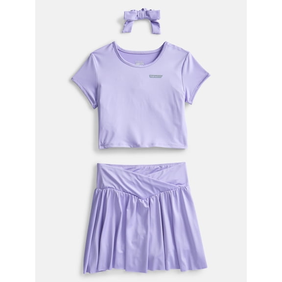 Hind Girl's Athletic Short Sleeve T-Shirt & Skort (Gift with Purchase), Sizes 4-16