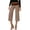 Coffee, variant on Women's Casual Wide Leg Cropped Pants Low Rise Fold Over Stretch Gaucho Pants for Summer Beach Holiday Streetwear,Coffee S