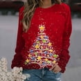 thumbnail image 2 of IROINNID Christmas Sweatshirts for Women Crewneck Long Sleeve Pullover Christmas Print Casual Top Loose Sweatshirt,Red, 2 of 4