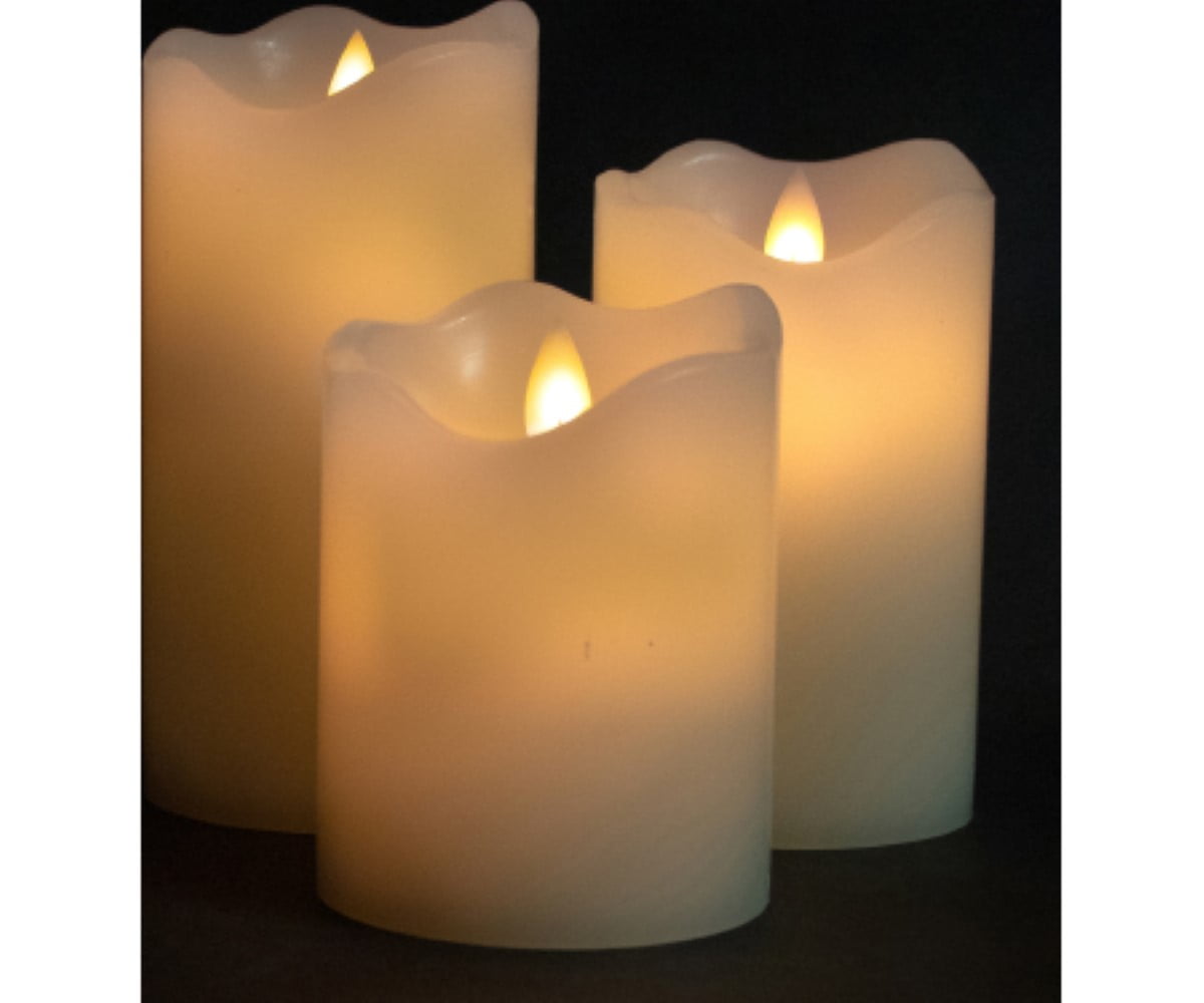 Arett Cream LED Pillar Candles 3 Pack (3")