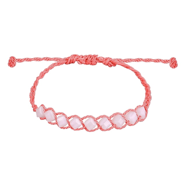 Bracelet à Ficelles en Cire Tissé à la Main Style Bohème Bracelet Créatif en Cristal au Tempérament pour Femmes