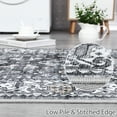 thumbnail image 4 of Garvee 8x10 Persian Boho Rug Medallion Distressed Area Rug Soft Foldable Thin Rug Anti-Slip Non-Shedding Carpet for Dining Room Home Office, Gray, 4 of 8