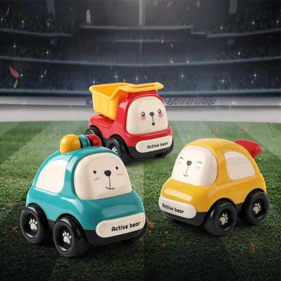 Godderr Cute Cartoon Car Toys Mini Baby Inertia Engineering Vehicle Toy (Color Random) 3X3X2inch