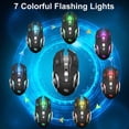 thumbnail image 6 of Wireless Gaming Mouse Rechargeable USB 2.4G Computer Mouse with 7 Colorful LED Lights, 3 Adjustable DPI, Silent Click, Ergonomic Optical Mice for PC Laptop Desktop Windows Mac, 6 of 19