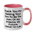 thumbnail image 2 of Reusable Father-in-law, Thank You For Raising Your Son To Be The Man Of My Dreams, My, New Holiday Two Tone 11oz Mug From Father, 2 of 2