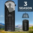 thumbnail image 4 of KingCamp 3-Season Cold Weather Sleeping Bag - Lightweight, Waterproof & Compression Sack Included, 27°F-54°F, Left Zip Design for Adults, Ideal for Camping, Backpacking & Travel (Black), 4 of 10