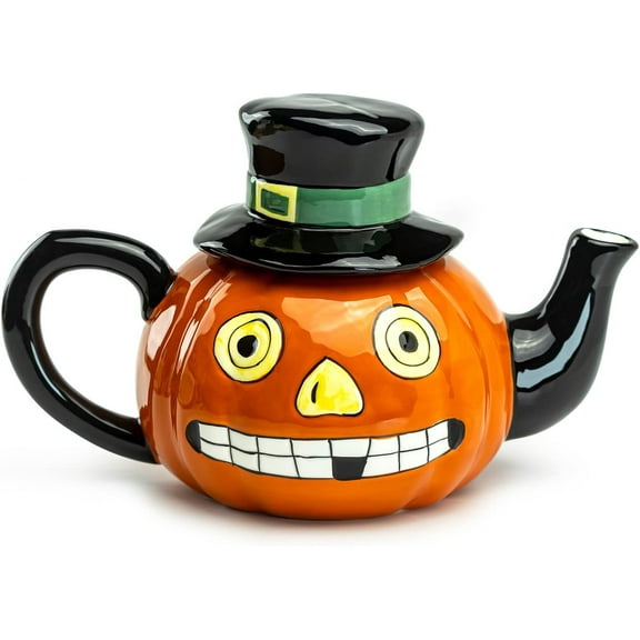 Potter's Studio Halloween Jack O' Lantern Pumpkin Teapot 38oz