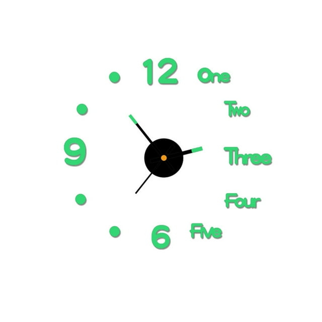 Agiferg DIY Luminous Stereo Digital Wall Clock Creative Wall Sticker Clock Living Room Decoration Clock