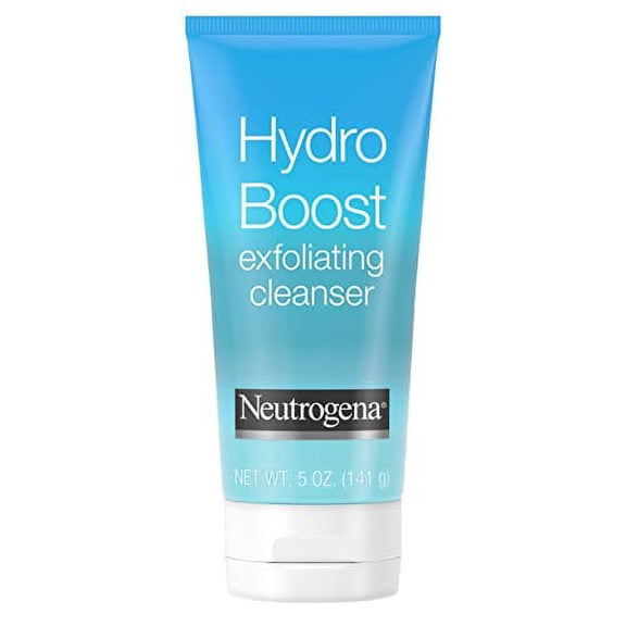 Neutrogena Hydro Boost Gentle Exfoliating Daily Facial Cleanser with Hyaluronic Acid, Face Wash Clinically Proven to Increase Skin's Hydration Level, Oil-Free & Non-Comedogenic, 5 oz (Pack of 3)