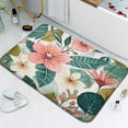 thumbnail image 3 of Boho Green Floral Bathroom Mat, Plant Leaves Bathroom Rug Decor, Modern Abstract Colorful Flower bath mats for bathroom non slip for Kitchen Bedroom Indoor decor 19x31in, 3 of 4
