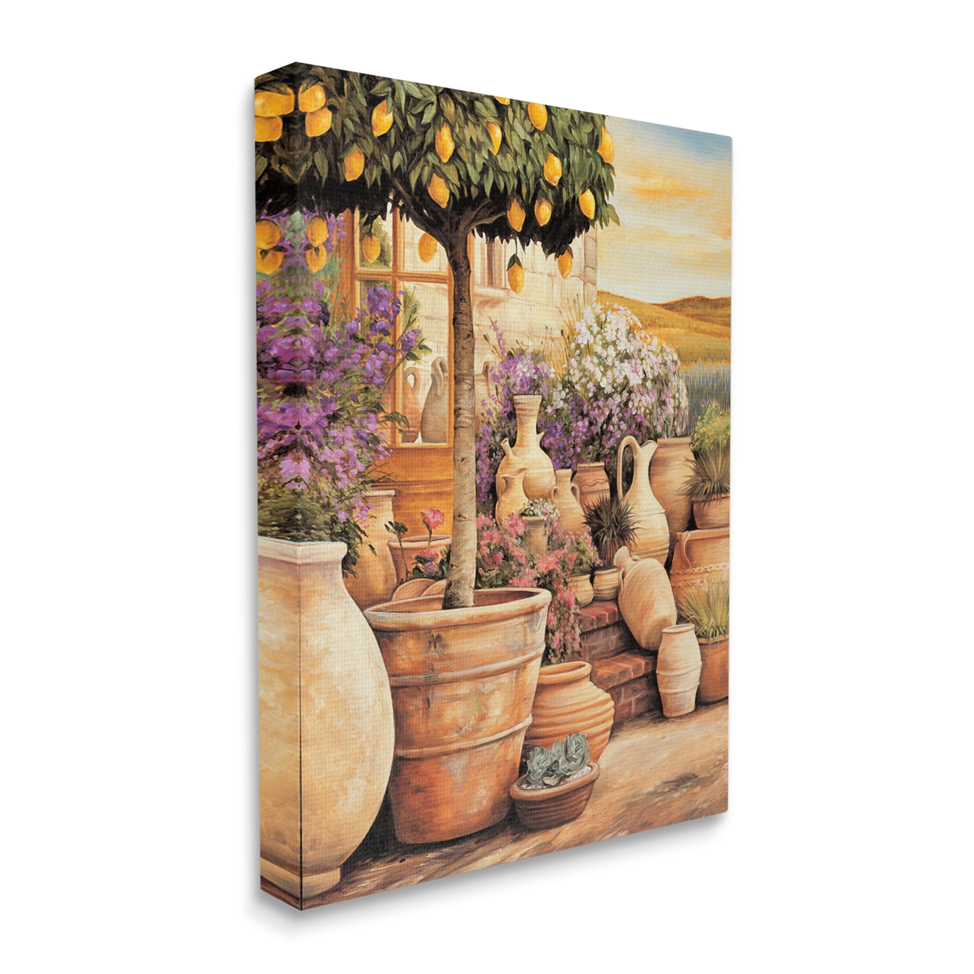 Stupell Industries Lemon Tree on Patio Nature Painting Gallery Wrapped Canvas Print Wall Art, 36 x 48