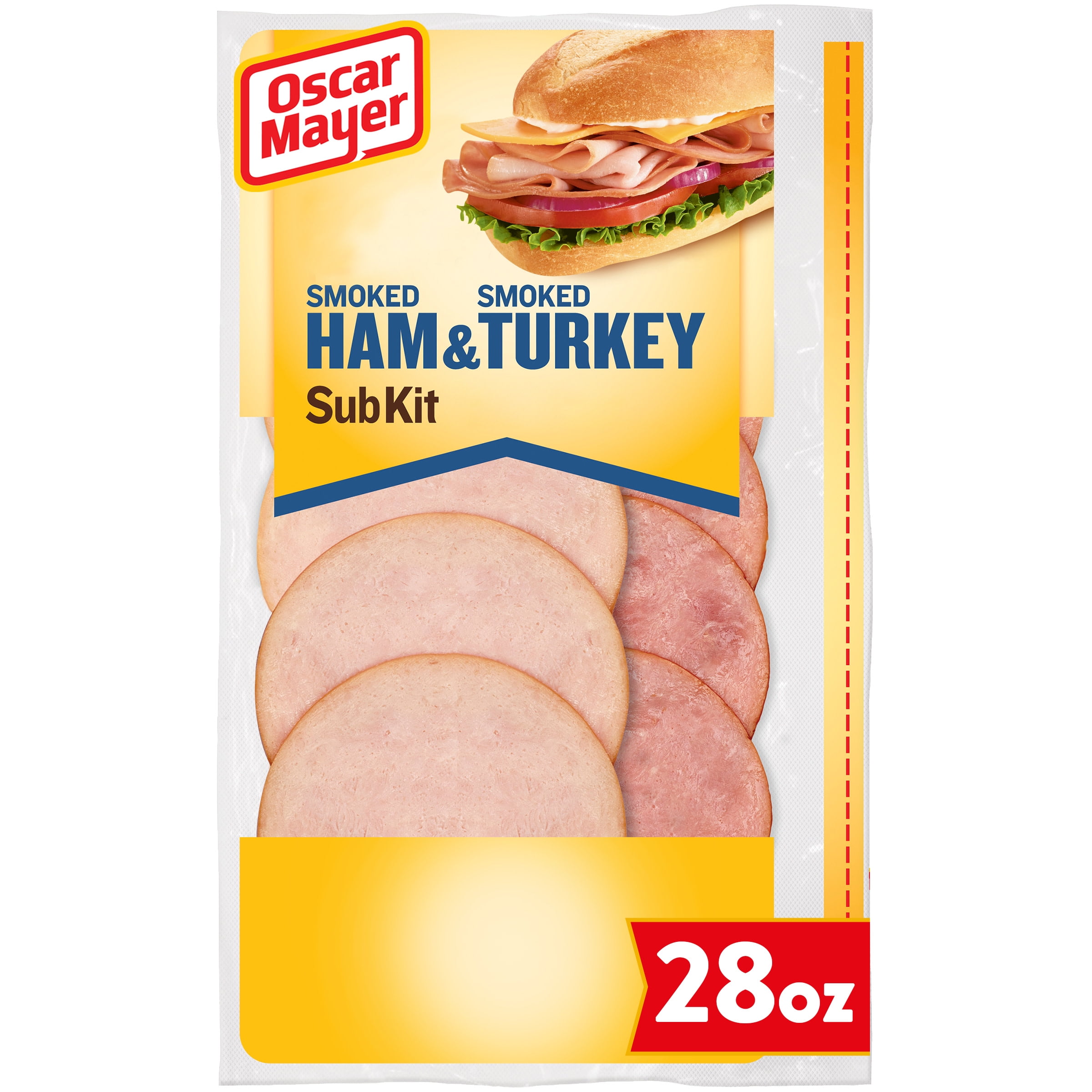 How Many Slices Of Ham Is 2 Ounces Oscar Mayer Smoked Ham & Smoked Turkey Sliced Deli-Style Lunch Meat Sub