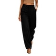 thumbnail image 6 of Stamzod Trousers Pants for Women Business Work Dress Pants Wide Leg Casual Trousers Slacks with Pockets Black S, 6 of 7