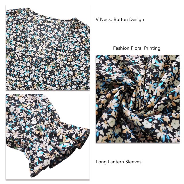 Vestido Floral Para Mujer, Transpirable, Agradable A La Piel, Lavable A Máquina, Con Cuello En V, Vestido Floral Para Fiesta ANGGREK Otros