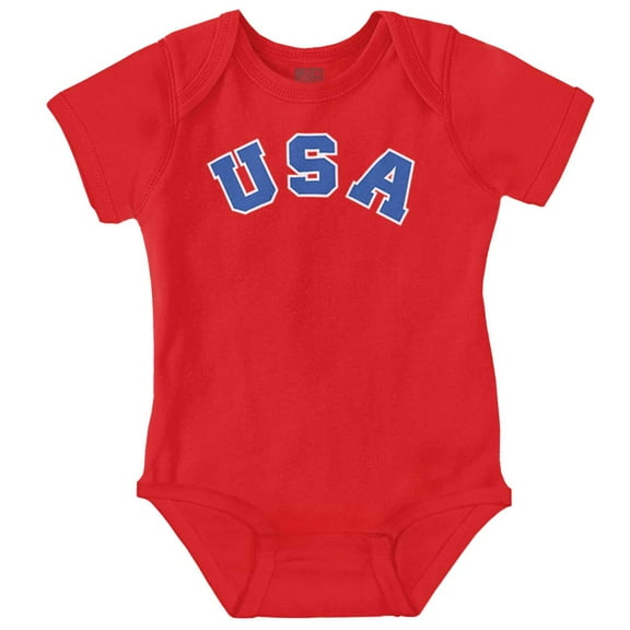 USA United States Patriotic 4th July Romper Boys or Girls Infant Baby Brisco Brands 24M
