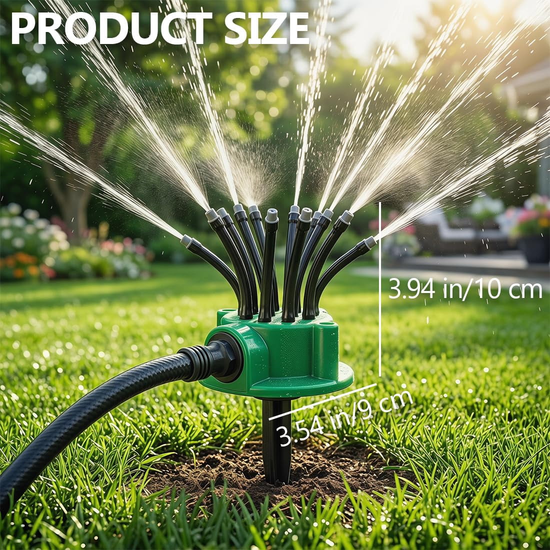 360° Multi-Directional Lawn Sprinkler, Automatic 360 Rotating Roof Cooling Sprinkler for Large Area Coverage, Garden Sprinkler, Lawn Sprinklers for Yard Plant Irrigation & Pets Water Fun