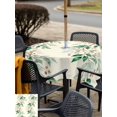 thumbnail image 5 of Outdoor Tablecloth with Umbrella Hole for Patio/Picnic/Party/Camping, Weeping Leaves Waterproof Table Cloth Square Cover Washable, Summer Green Branch Berry Farmhouse (60"x 60"), 5 of 8