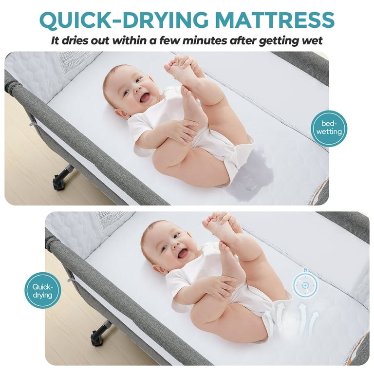 Anyask Baby Nest Bed, Waterproof Mattress Pad, Mesh Storage,