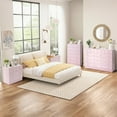 thumbnail image 5 of YYAo Chest of Drawers, Storage Organizer Unit,Modern Simple 6-Drawer Dresser Pink, 5 of 13