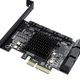 thumbnail image 3 of Adaptador PCIe PCIe a SATA 3.0 sin necesidad de fuente de alimentación adicional con perfil bajo X4 10 puertos, 3 of 8