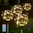 thumbnail image 2 of Un remolque de cinco luces de humo con control remoto, luces decorativas navideñas impermeables para exteriores, luces de diente de león para patio y césped, 2 of 5