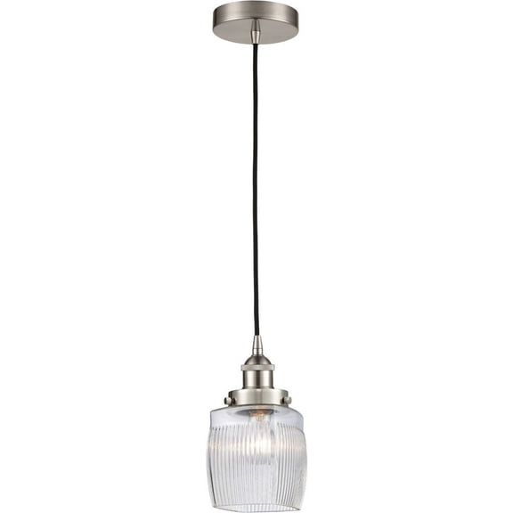 616-1PH-SN-G302-LED-Innovations Lighting-Colton - 1 Light Mini Pendant In Traditional Style-8.5 Inches Tall and 5.5 Inches Wide Brushed Satin Nickel
