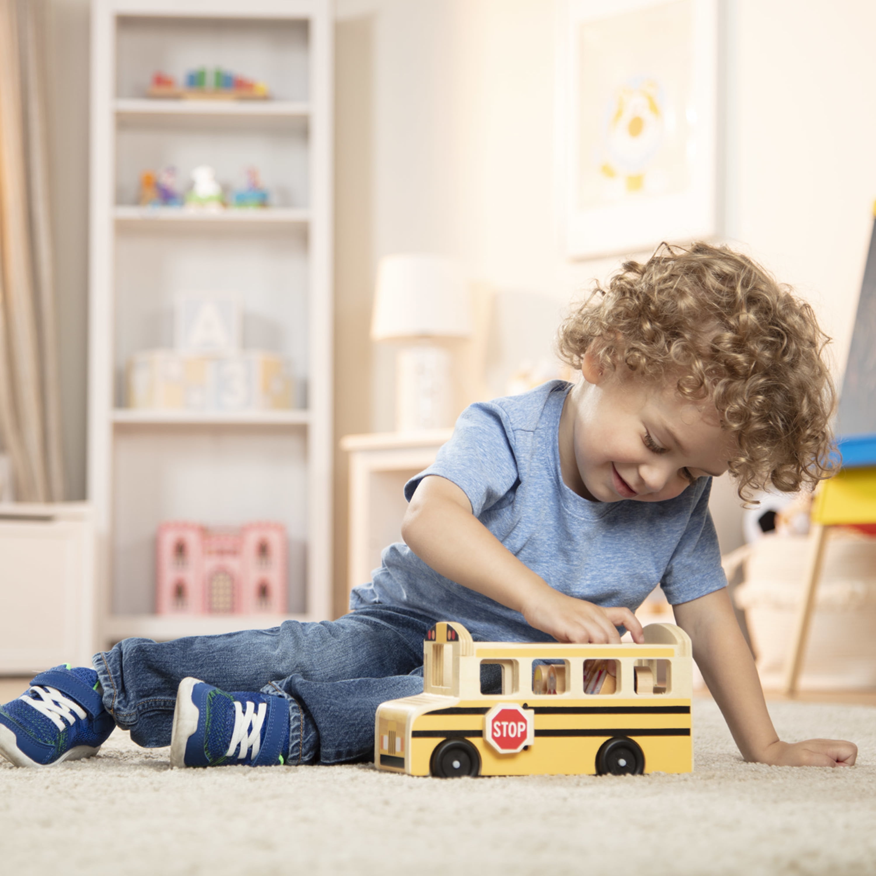 Melissa Doug School Bus Wooden Play Set With 7 Play Figures Walmart