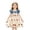 Z-Beige102, variant on CAIVO Toddler Girls Summer Dress A-Line Cute Knee Length Bow Detail Fruit Print Denim Mesh Splicing Flutter Sleeve Square Neck Party Birthday Casual Dresses